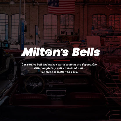 Milton’s Bells Red Original Driveway Bell Kit with 50' Signal Hose for Drive-Thru, Residential, or Industrial Driveway Alarms