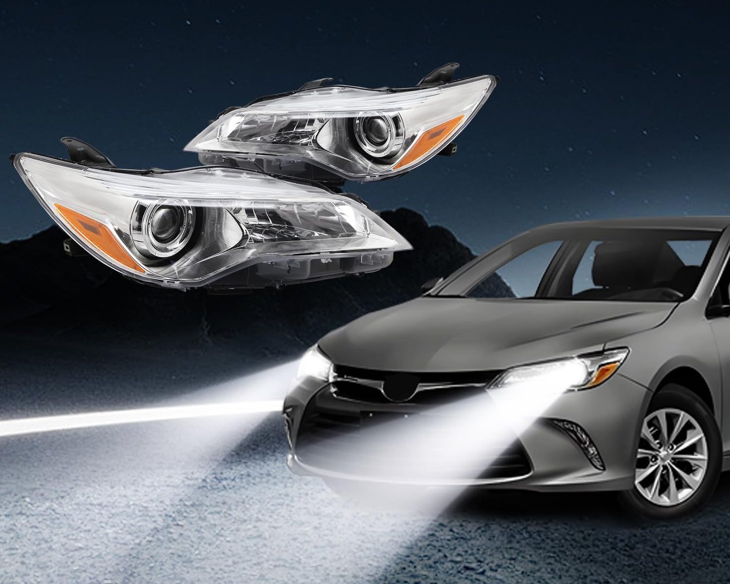 Kspeed Headlights Fit 2015 2016 2017 For Toyota Camry LE/SE/XLE Replacement Former Ones with Waterproof Property,Passenger and Driver Side