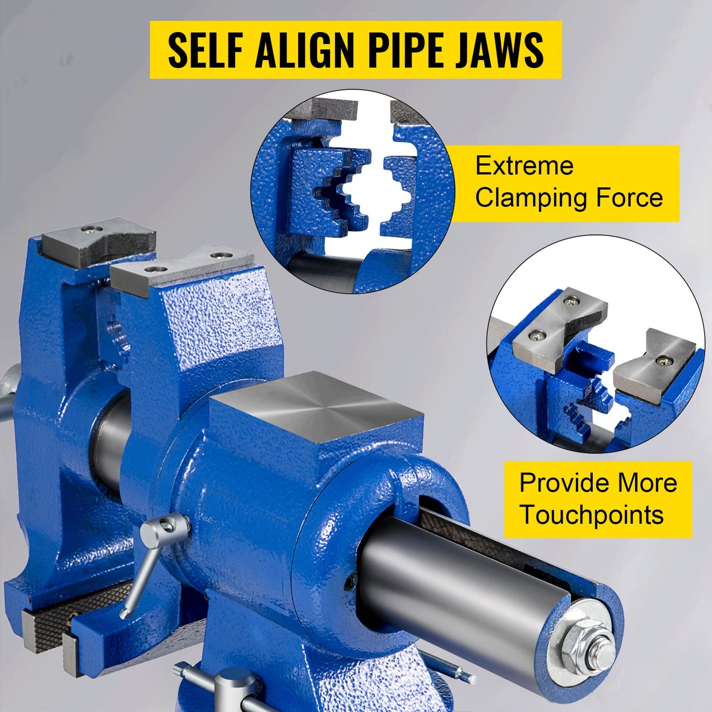 VEVOR Bench Vise 6 Inch, Double Swivel Rotating Heavy Duty Vise Head/Body Rotates 360°,Pipe Vise Bench Vices 30Kn Clamping Force,for Clamping Fixing Equipment Home or Industrial Use