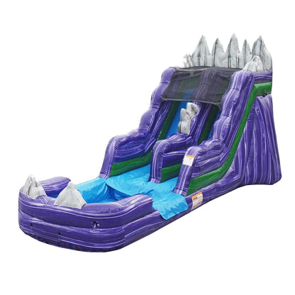 JumpOrange 15’ Dark Night Commercial Grade Water Slide with Splash Pool for Kids and Adults (with Blower), Outdoor Indoor, Wet Dry Use, Tall Inflatable