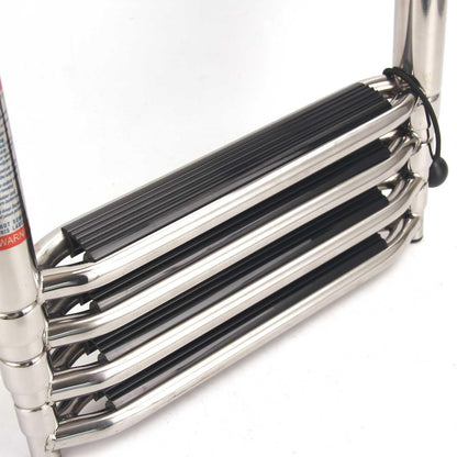 Mojiate 4-Step Telescoping Boat Ladder - Foldable 316 Stainless Steel with Handrail, 900lbs Capacity for Marine, Yacht & Pool Use