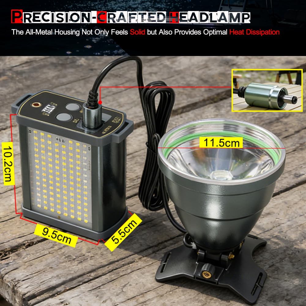 LBJD Super Bright Hunting Lamps, LED Rechargeble Head Lamp for Adults with High Power Multi-Function Battery Pack, Ideal for Camping, Fishing, Emergencies, and Search & Rescue