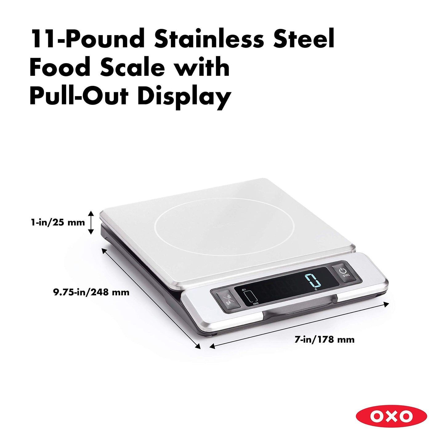 OXO Good Grips Thermocouple Thermometer & Good Grips 11-Pound Stainless Steel Food Scale with Pull-Out Display