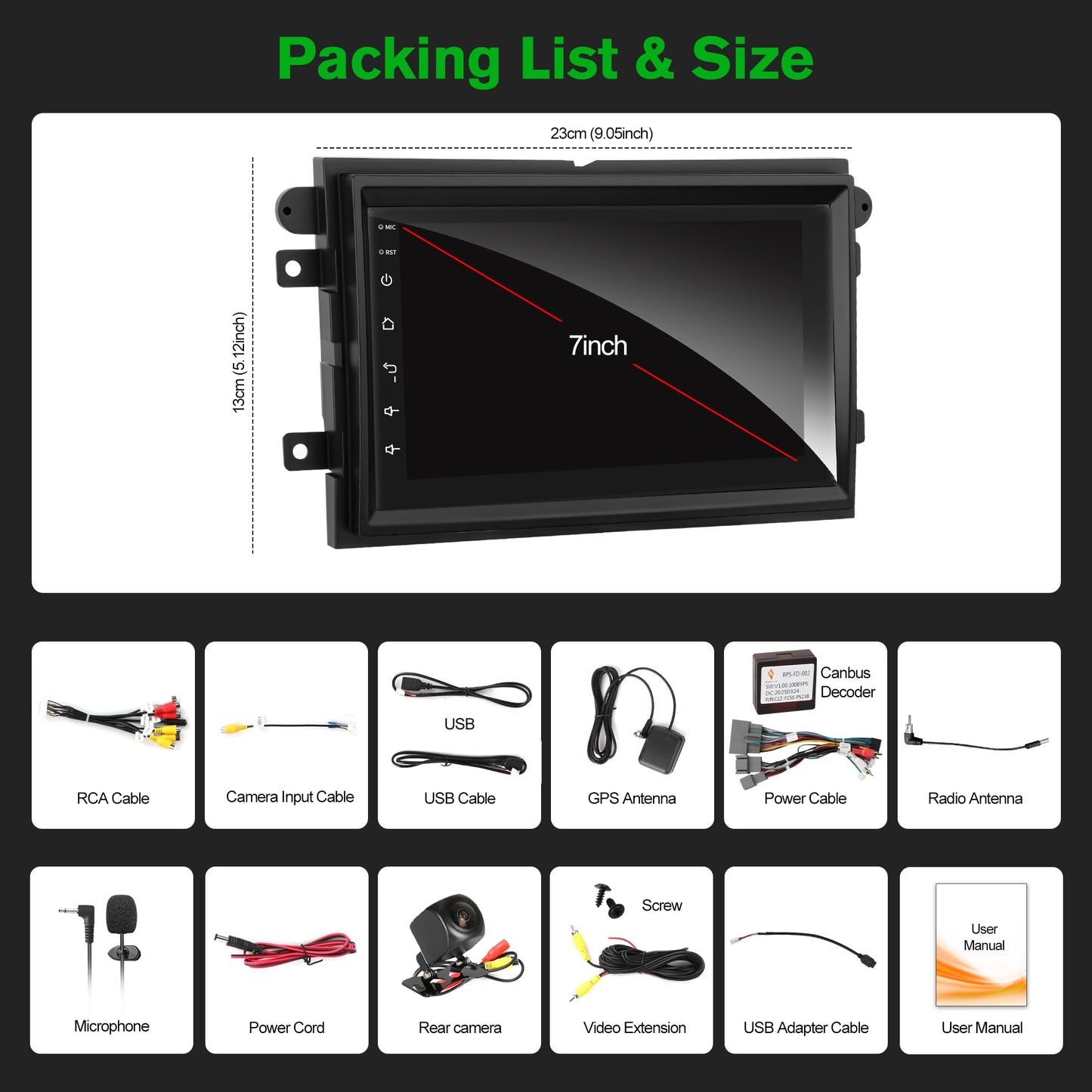 [4+64G] Android 13 Car Stereo with Wireless Carplay & Android Auto for Ford F150 F250 F350 E-250 E-350 Escape Focus Touchscreen Radio Upgrade with AHD Camera,GPS Navigation,SWC,WiFi,FM,Bluetooth