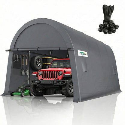 COBIZI Carport Canopy 12x20 Heavy Duty Portable Garage, All-Season Portable Car Ports & Outdoor Storage Shed, Galvanized Frame Vehicle Shelter with Removable Doors and Vents, Gray