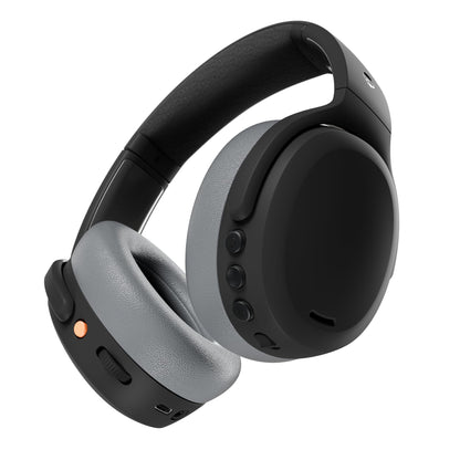 Skullcandy Crusher ANC 2 Wireless Over-Ear Bluetooth Headphones with Multi-Sensory Bass, Active Noise Cancelling, Up to 60 Hours Battery, Microphone for iPhone Android - Black/Asphalt