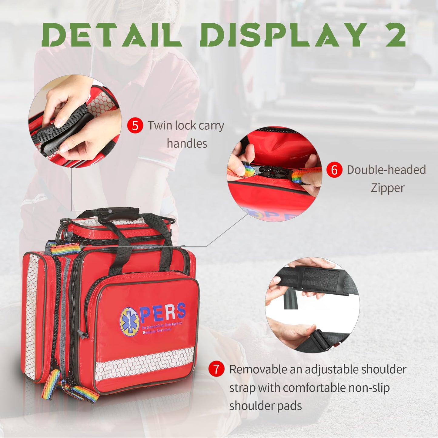 Ehucon A&E Trauma Bag,Emergency Bag,Medical Duffel Bag for healthcare, home, travel emergency rescue needs,Large First Aid Bag Empty for Durable/sturdy/waterproof