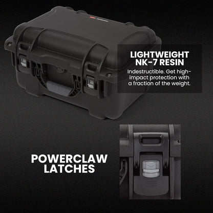 NANUK 918 Hard Case with 3 UP Custom Foam Insert, IP67 Waterproof & Crushproof, Rugged Construction for Ultimate Protection, Made in Canada – Black (16.9” x 12.9” x 9.3”)