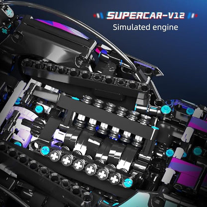Mesiondy Sports Car Building Blocks Toys Boys1:14 MOC Building Set Raceing Car ModelConstruction Toy for AdultsCars for Boys Age 6 7 8 9 Years Kids