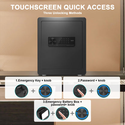 Safe Box, Home Safe with Fireproof &Waterproof Bag Caja Fuerte Para Dinero Money Safety Box for Cash Documents Safes for Home with Digital Electronic Keypad &Removable Shelf (2.0 Cubic Feet Digital)