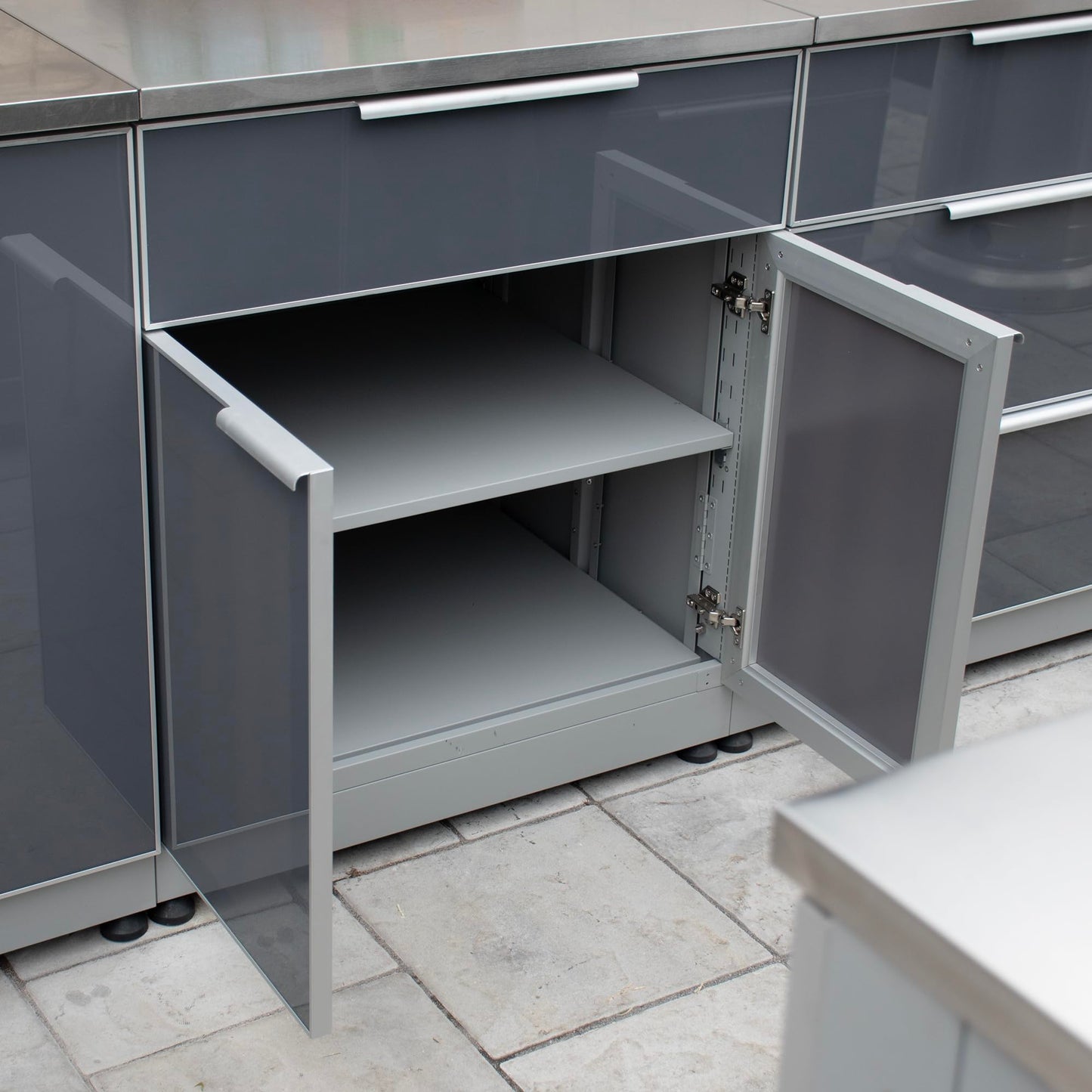Blue Sky Outdoor Living, OKC3024GDR1DG, 2-Door, 1-Drawer Outdoor Kitchen Cabinet – Durable Weather-Resistant Storage for Patios, Backyards, and Grilling Stations – Slate Gray