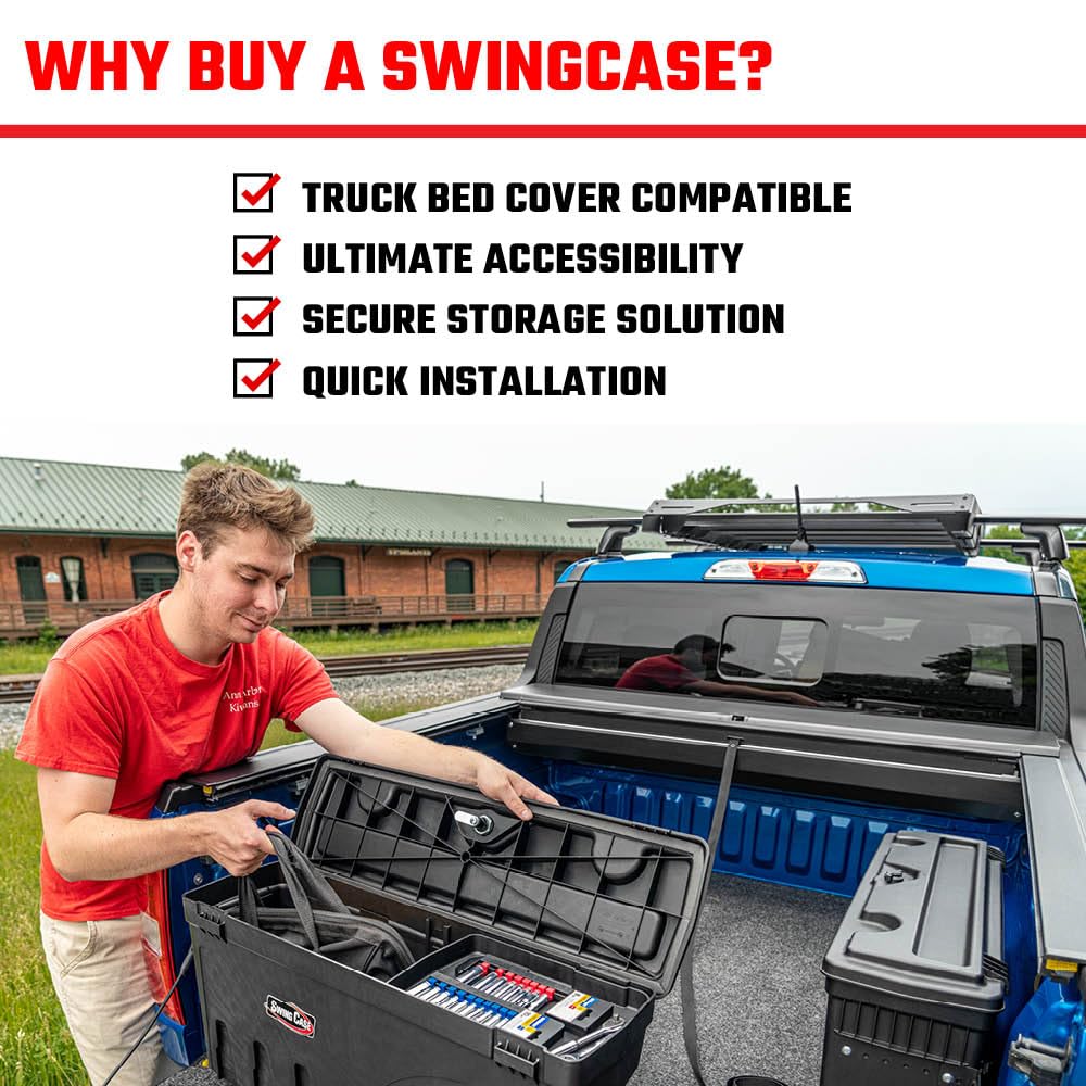 UnderCover SwingCase Truck Bed Storage Box | SC203D | Fits 2015 - 2020 Ford F-150 Drivers Side, Black