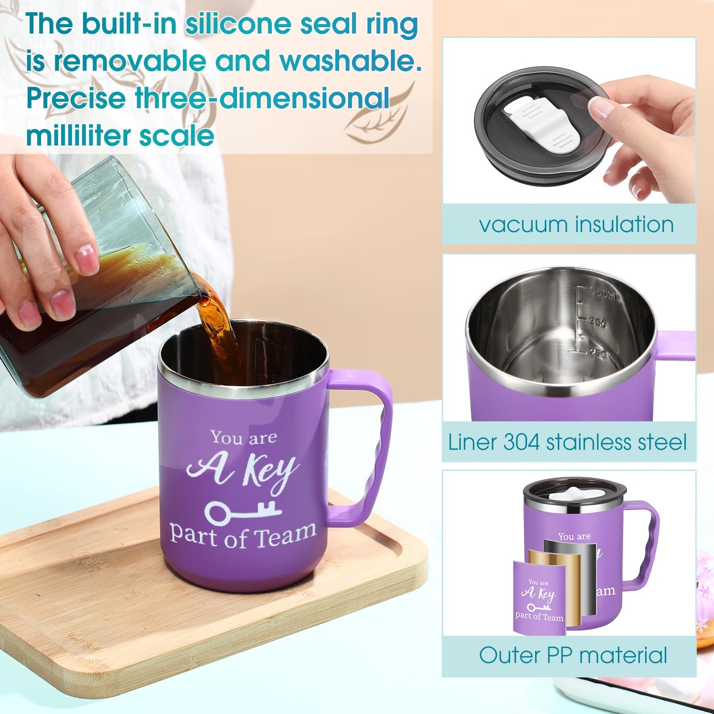 Umigy 36 Pcs Employee Appreciation Coffee Mug Gift Bulk Thank You 17oz Drinking Cup Stainless Steel Insulated Travel Tumbler Graduation Thank You Gifts for Nurse Women Teacher Coworker Staff