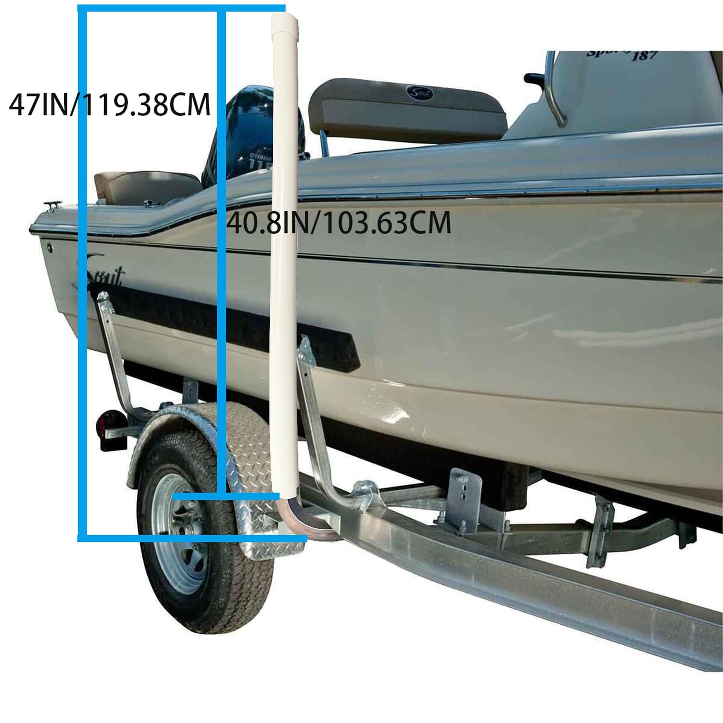 SUONE Boat Trailer Guides,2*UPVC Boat Trailer Guides Poles Kits,Ocean Specific 2*316L Stainless Steel Trailer Post Guide on Anti seawater Corrosion,for Boats, Trailers,Kayaks,Canoes,Ski Boats (40 in)