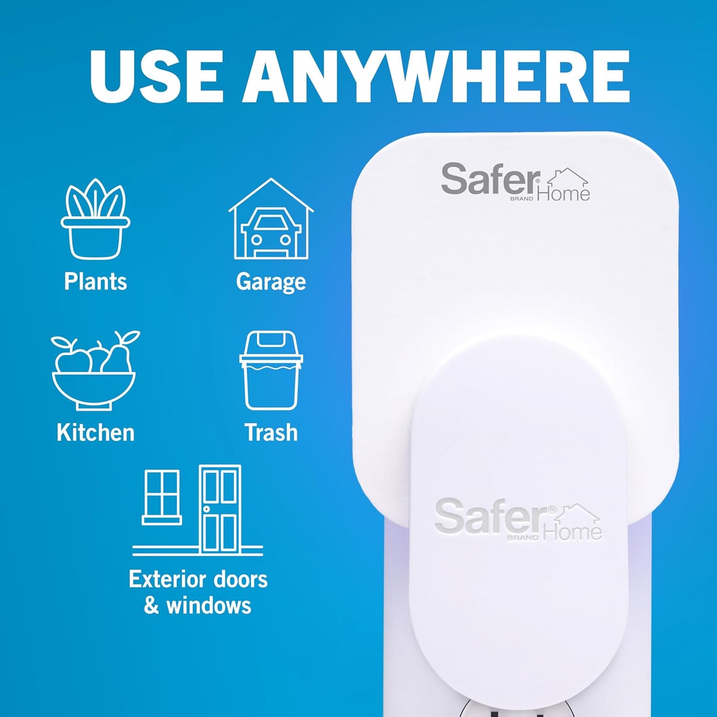 Safer Home Indoor Plug-In Fly Trap - Effective Gnat & Fruit Fly Control | Covers 400 Sq Ft - Includes 1 Device & 2 Glue Cards