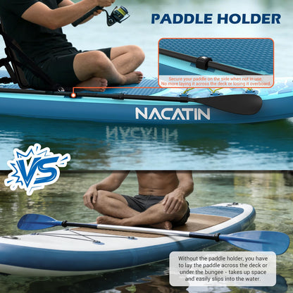 NACATIN Inflatable Stand Up Paddle Board for All Skill Levels, 10'6'' SUP Board for Adults with Non-Slip Deck, Full SUP Accessories & Kayak Seat, Great Stability for Lake, Ocean, Yoga & Fishing