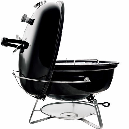 SnS Grills Slow ‘N Sear Travel Kettle, 2-Zone Cook Charcoal Basket and Easy Spin 18” Grate - Portable Charcoal Grill for BBQ Cooking - Travel Kettle 18”