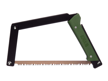 AGAWA - BOREAL15-15 Inch Folding Saw with All-Purpose Saw Blade - Camping Gear For Hiking, Fishing, Hunting, Bushcraft & Survival Kit (Black Frame/Green Handle)