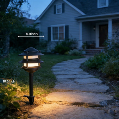 MULANDI 6 Pack Pathway Lights Outdoor, Metal IP54 Waterproof Bright Integrated LED Landscape Light for Walkway Garden Yard Patio Decoration, 3000K Warm White, Black, ETL, UL