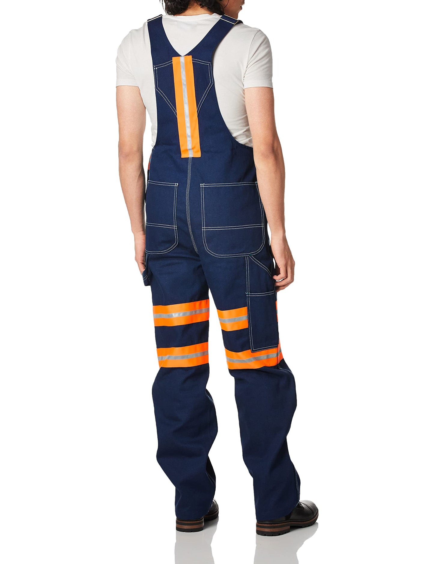 Liberty Men's Hi-Vis Bib Overalls, Hi-Vis Orange, 34W x 32L