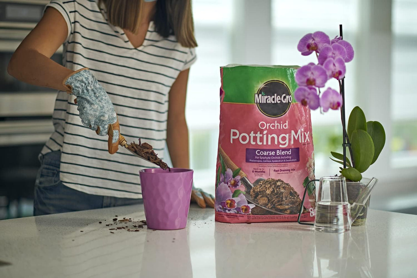 Miracle-Gro Orchid Potting Mix - Coarse Blend for Healthy Growth | 8qt. 2-Pack