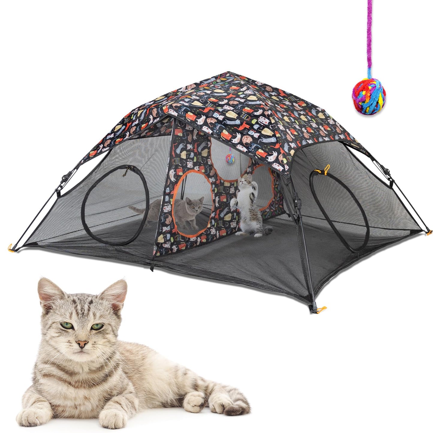 Cat Tent for Indoor and Outdoor Cat Enclosures(Outdoor, Tunnel, and Playhouse) Cat Playpen X-Large Portable Cat Tunnel Play Tents for Cats Rabbits and Small Animals Plus cat Play Tent