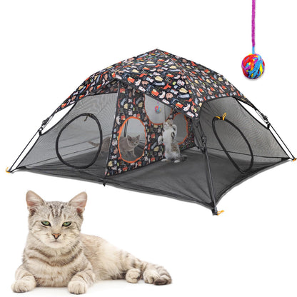 Cat Tent for Indoor and Outdoor Cat Enclosures(Outdoor, Tunnel, and Playhouse) Cat Playpen X-Large Portable Cat Tunnel Play Tents for Cats Rabbits and Small Animals Plus cat Play Tent