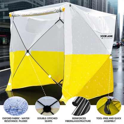 XIXIKANK Pop Up Work Tent Instant Tool-Free Setup Portable Shelter for Outdoor Worksite, Construction, Gardening,Roadside Repairs,Emergency Shelter- Waterproof & UV Resistant Canopy 6ft x 6ft x 6.6ft