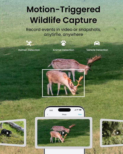REOLINK 4K Dual Lens 4G Cellular Trail Camera, Auto Tracking Security Camera Wireless Outdoor, 6X Hybrid Zoom, SIM Card Included, IP66 Waterproof for Wildlife, TrackMix LTE Trail