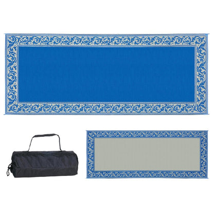 Stylish Camping Ming's Mark RC3 Stylish Camping Reversible Classical Patio Mat - 8' x 20', Blue/Beige