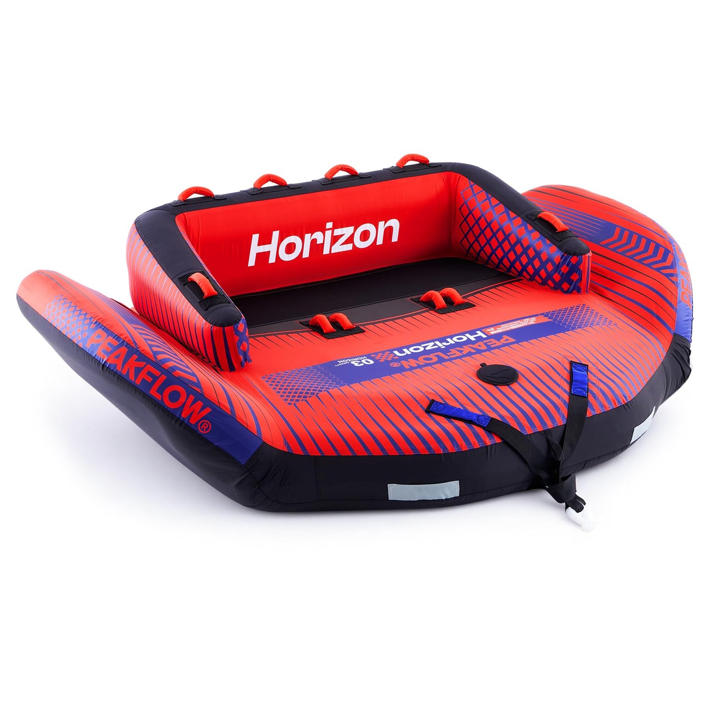 PEAKFLOW Towable Tube,Boat Tube,Extra Wide Stable Sofa Tube for 3 Persons,Heavy Duty 840D Nylon & 30-Gauge PVC,Perfect for Kids & Adults Lake Fun,Tubes for Boating,82x95Inches Inflated,Horizon Series