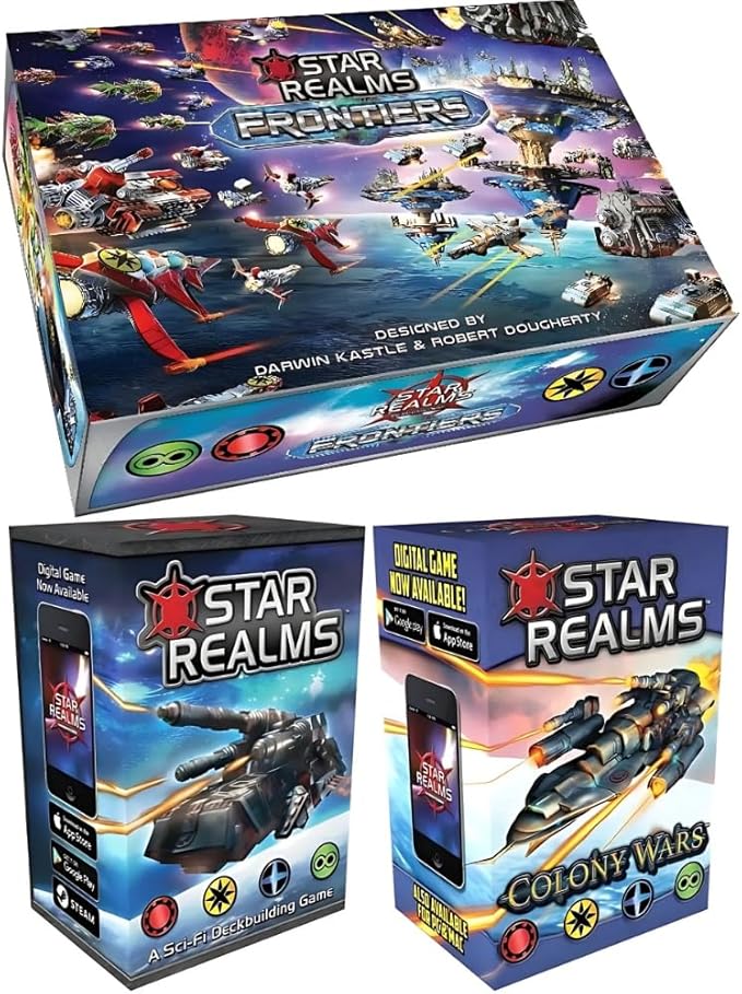 Wise Wizard Games Star Realms Complete Bundle: Core Game Colony Wars Frontiers United Command Decks High Alert Crisis Gambit Cosmic Gambit Scenarios Promo Pack 1 and Universal Storage Box