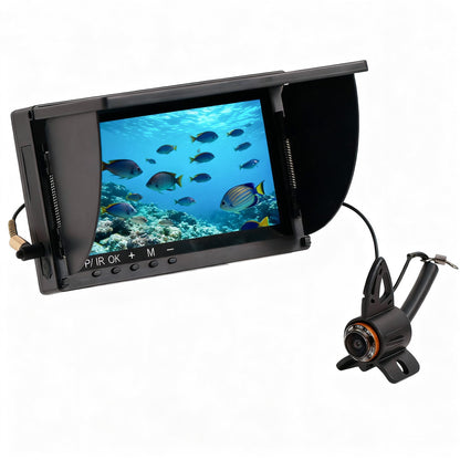 Jiisquilyx Underwater Fishing Camera with Monitor: 6" HD 1080P Portable Fish Finder for Ice/Lake/Sea｜Waterproof Depth Finder for Boats/Kayaks & Murky Waters｜IP68 Ice Fishing Camera with Bright Display