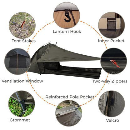 Onewind Ultralight One Person Tent and Ground Backpack Rain Cover,