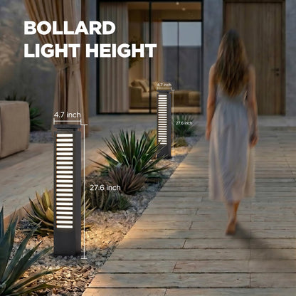 Linkmoon Outdoor Pathway Lights Wired, IP65 Waterproof Landscape Path Light, 27.6'' AC100-240V Bollard Light, Modern Commercial Pathway Lighting, 3000K LED Landscape Lighting for Patio Garden Walkway