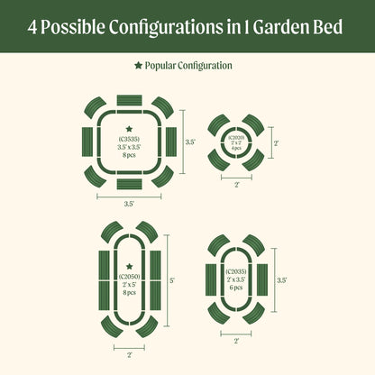 Vego garden Raised Garden Bed Kit, 17" Tall 4 in 1 Modular Metal Raised Garden Beds Kit, Metal Planter Box for Vegetables, Flowers, Herbs, Terra Cotta