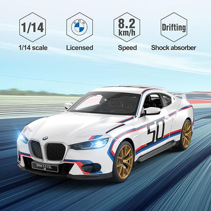 RASTAR BMW RC Car 1/14 BMW 3.0 CSL RC Car BMW Remote Control Toy Car for Kids White 2.4G