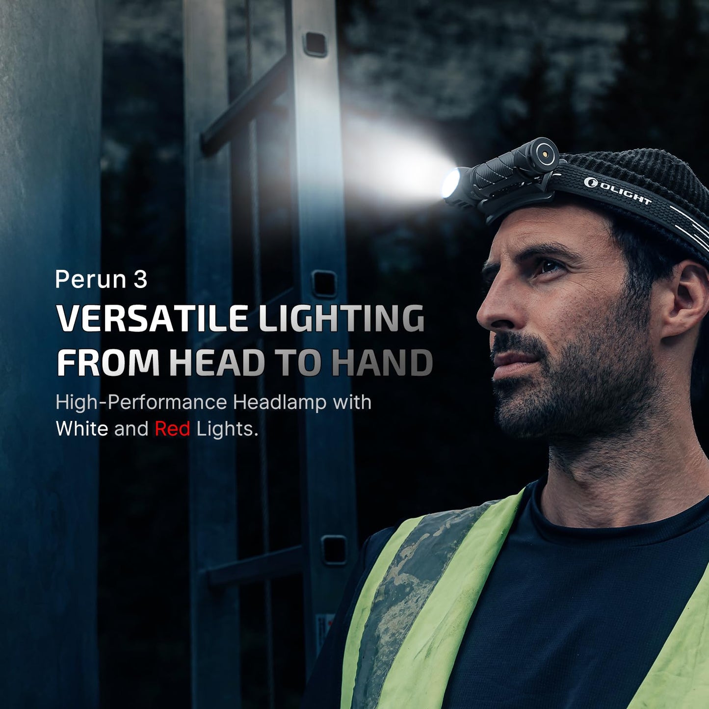 OLIGHT Perun 3 Rechargeable Headlamp Flashlight, 3000 Lumens LED Headlight with Red Light, Waterproof Head Lamp with Headband for Outdoor Camping, Hiking, Working(Orange)