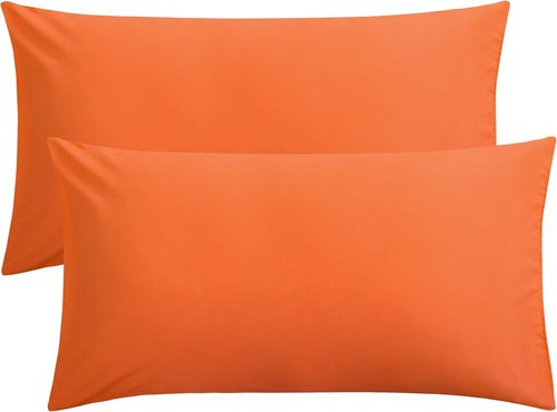 FLXXIE King Pillow Cases - Soft Microfiber Covers with Envelope Closure | Wrinkle & Stain Resistant, 20x36, Orange