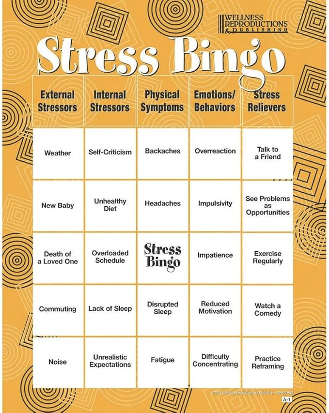 Stress Bingo Game for Adults