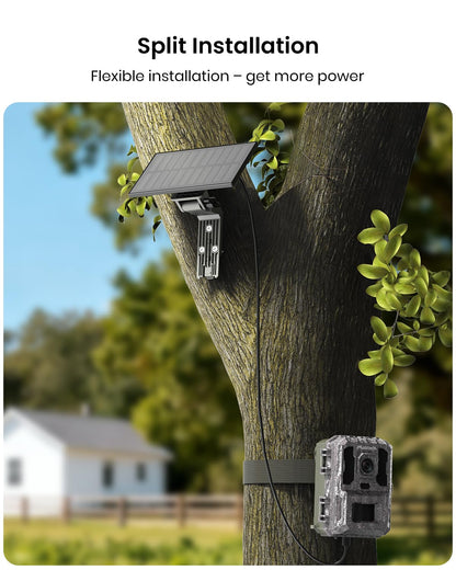 Misstech 4K UHD Solar Trail Camera for Game & Wildlife Monitoring - 0.1s Fast Activation to Record Animals, 64MP/4K Clear Night Vision, No Monthly Fee, App Control, IP66 Waterproof, Local Storage
