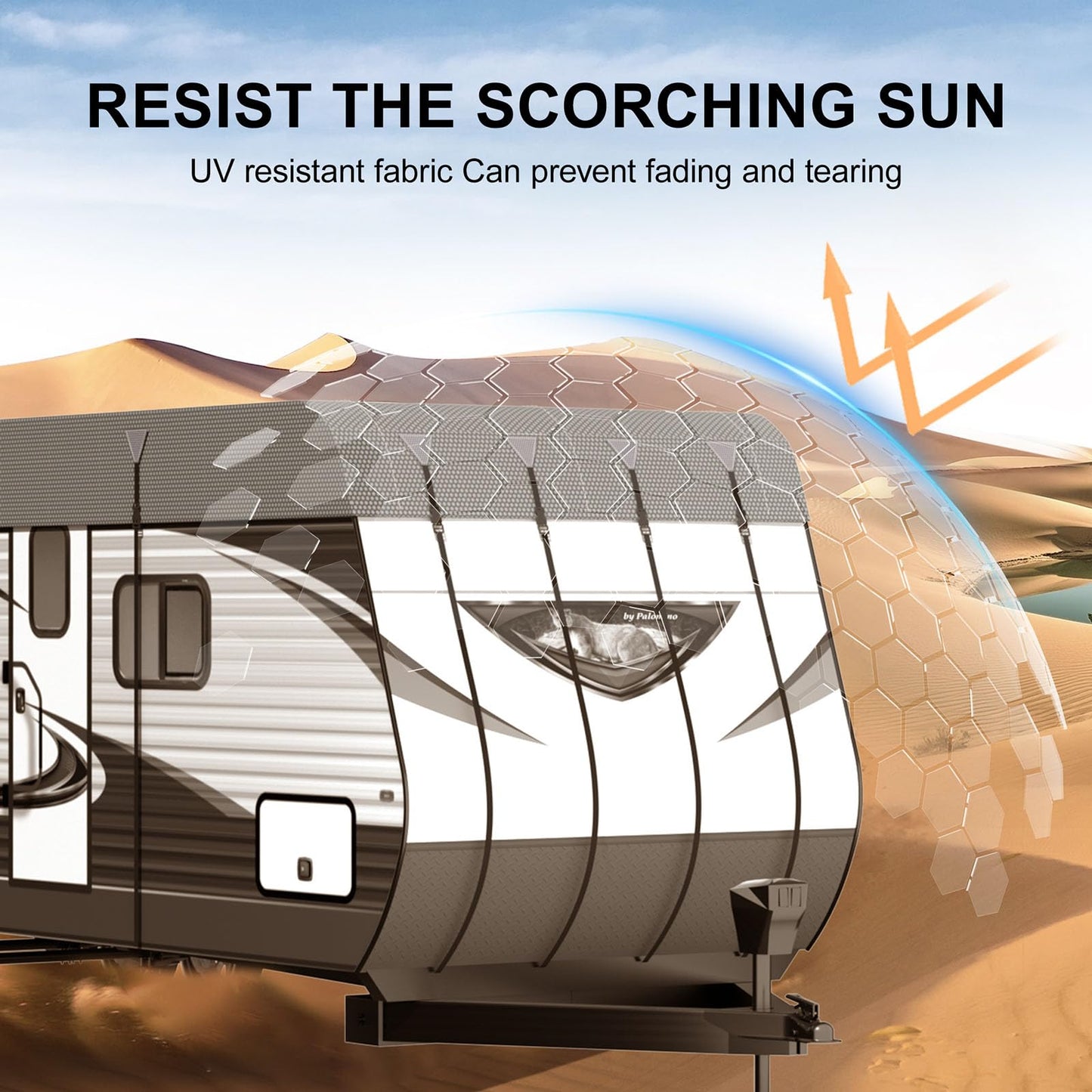 RV Caravan Roof Cover - Rv tarps Heavy Duty Waterproof | Non-Woven Fabric Waterproof Travel Camper Trailer Cover, Foldable Storage Rv Tarpaulin with Straps and Buckles