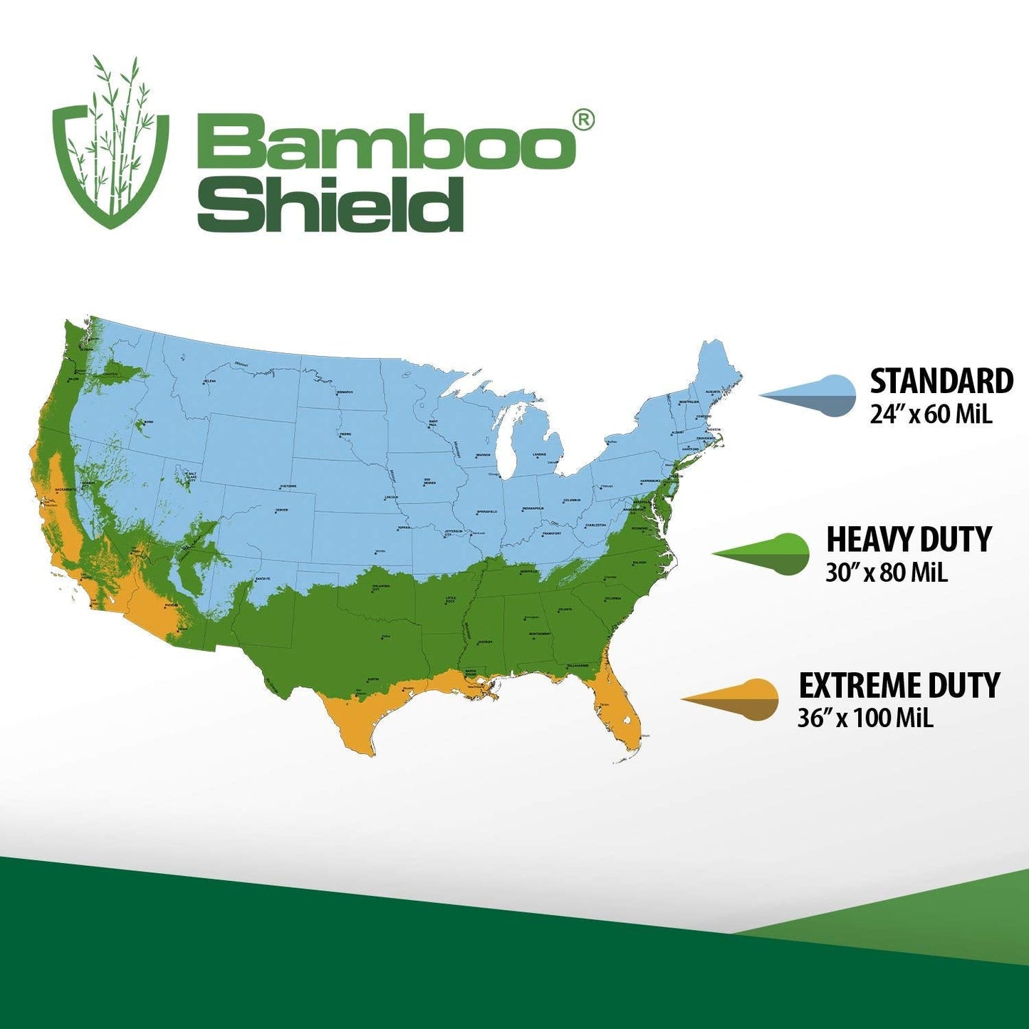 Bamboo Shield - 25 feet Long x 36 inch x 100 mil - Bamboo Root Barrier/Water Barrier