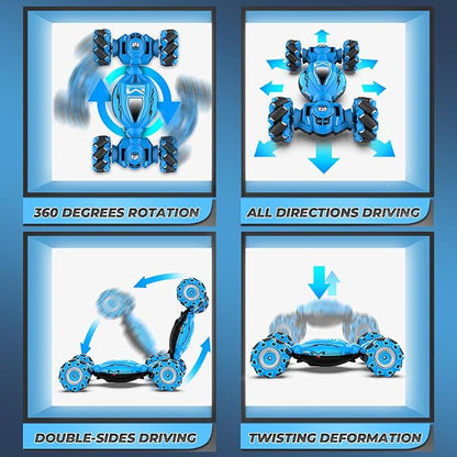 Dysaim Gesture RC Car Gesture Sensing RC Stunt Car Toys for Kids 6-12 yr 2.4GHz 4WD Hand Remote Control with Lights Music Off-Road 360° Rotation Drift for Birthday Toy Gifts