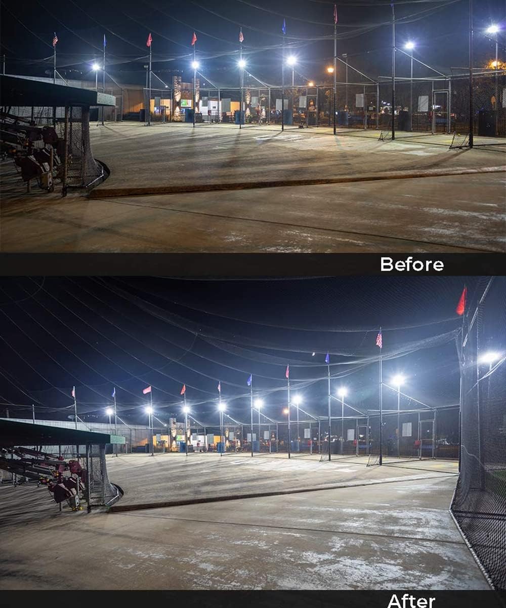 ledmo 300W LED Parking Lot Light Slip Fitter Mount 36000LM 5000K Outdoor Commercial Area Flood with Dusk to Dawn Photocell, Easy Installation IP65 Waterproof Shoebox Light for Street, Yard