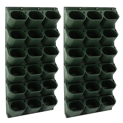 Titunjian Self Watering Wall Planter with 36 Pots Vertical Wall Planters Indoor Outdoor Plant Flower Pot Holder Space-Saving Garden Planter for Herbs Vegetables Flowers (Green)