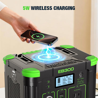 GRECELL Portable Power Station 300W, 288Wh Lithium Battery, 60W Fast Charging, Up to 300W(Peak 600W) AC Outlets, Solar Generator for Outdoor Camping RVs Home Use