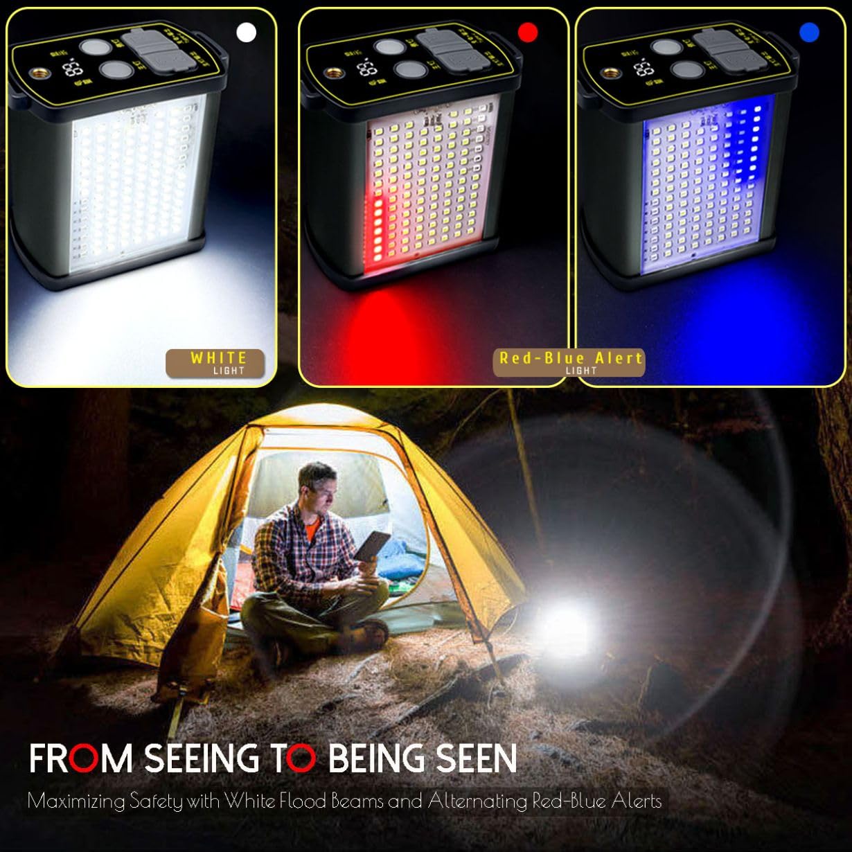 LBJD Super Bright Hunting Lamps, LED Rechargeble Head Lamp for Adults with High Power Multi-Function Battery Pack, Ideal for Camping, Fishing, Emergencies, and Search & Rescue