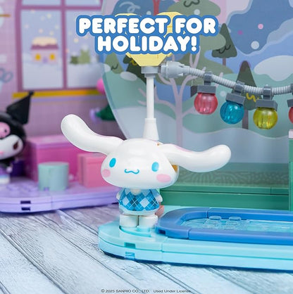 Hamee Sanrio Hello Kitty and Friends Holiday Collection Cute Building Blocks Figure Set – [Birthday Gift Party Favor Gift Basket Filler Stress Relief Collectible Relaxation] – Cinnamoroll