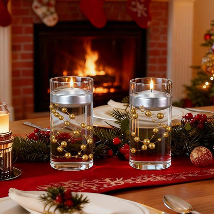 3 inch Silver Floating Candles 8-9 Hours Floating Candle for Centerpieces 36 Packs Unscented Floating Candles 3” Water Candles for Cylinder Vases, Pool, Wedding